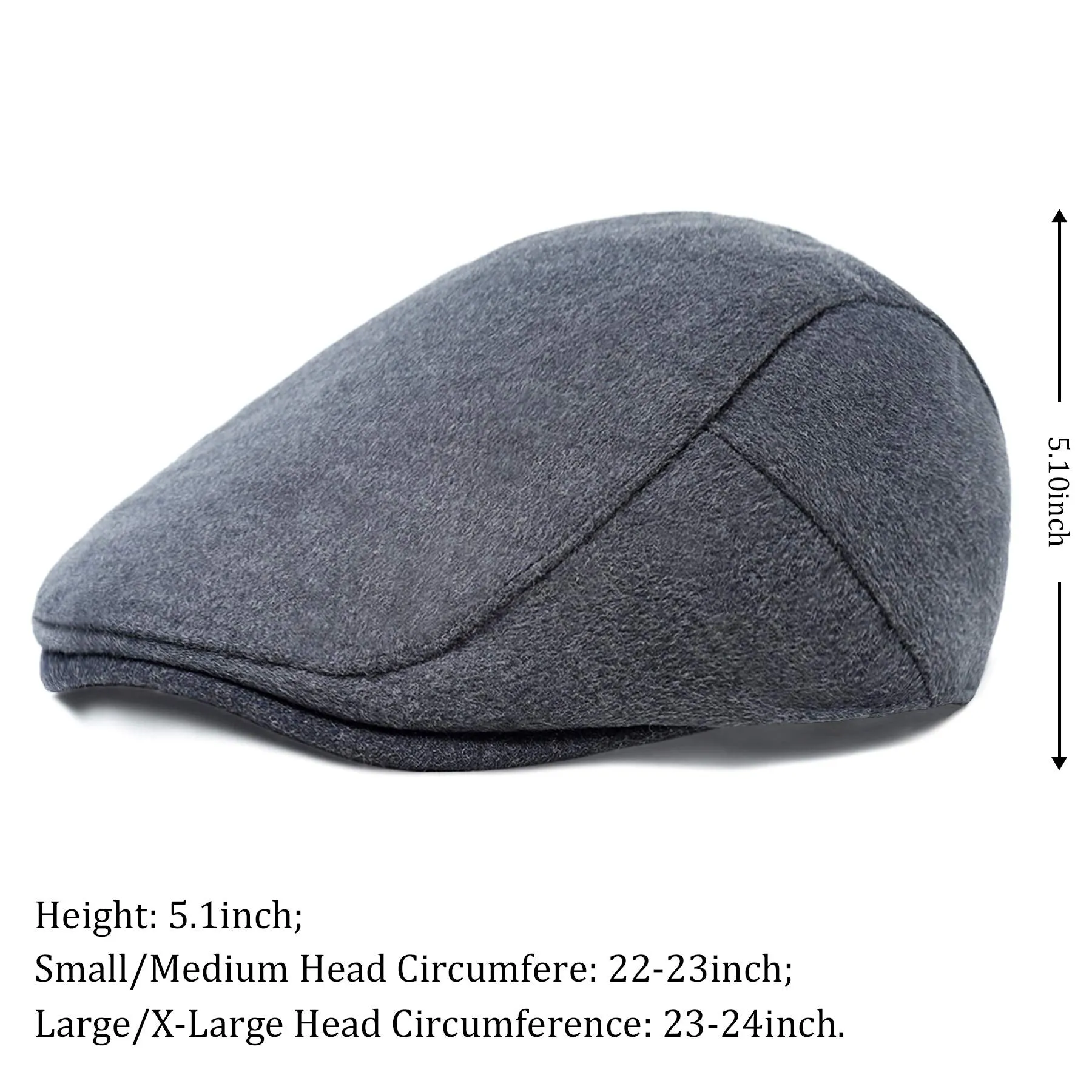 BABEYOND 1920s Gatsby Newsboy Hat Cap for Men Gatsby Hat for Men 1920s Mens Gatsby Costume Accessories Dark Gray-1 Large-X-Large