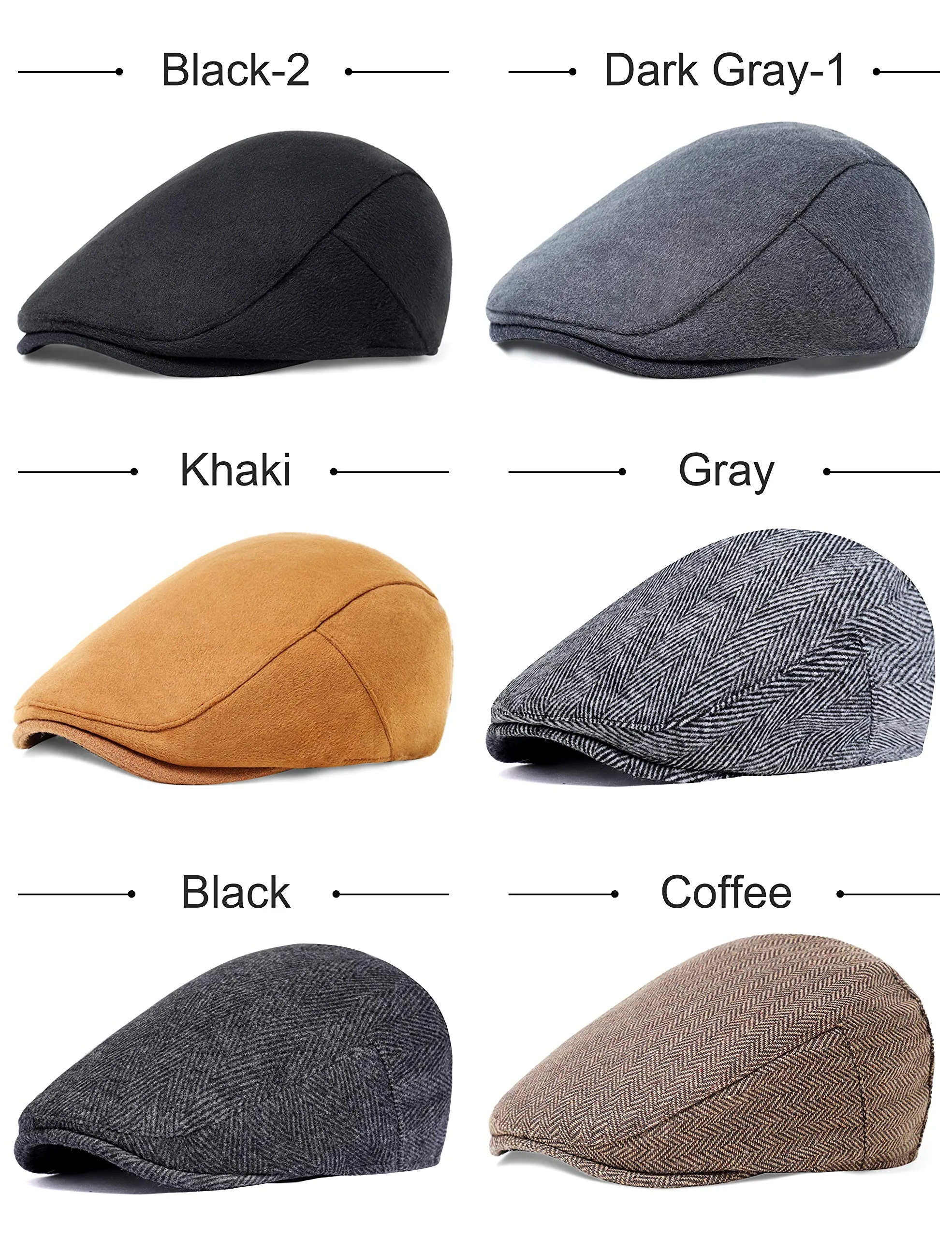 BABEYOND 1920s Gatsby Newsboy Hat Cap for Men Gatsby Hat for Men 1920s Mens Gatsby Costume Accessories Dark Gray-1 Large-X-Large