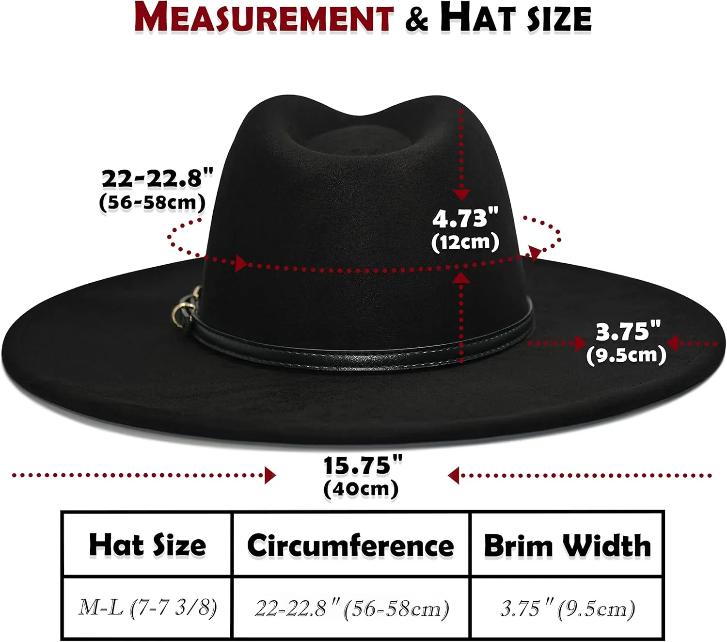 Big Wide Brim Fedora Hat for Women - Nashville Outfits Western Hats Women's Felt Panama Rancher Hat
