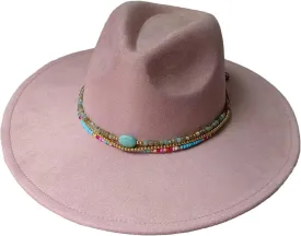 Decal Suede 9.5Cm Wide Brim Fedora Hat Men's and Women's Autumn/Winter Jazz Hat
