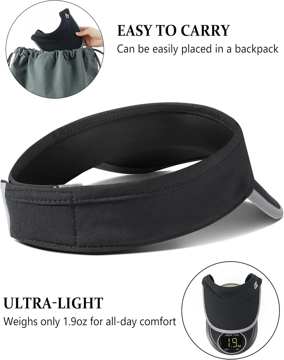 GADIEMKENSD Reflective Sun Visor for Women, UPF 50  Lightweight & Breathable for Running, Tennis, Golf & Outdoor Sports
