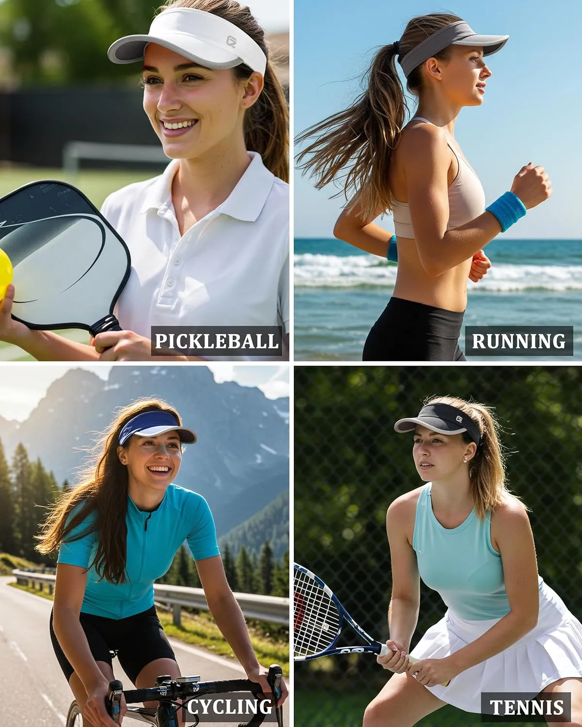 GADIEMKENSD Reflective Sun Visor for Women, UPF 50  Lightweight & Breathable for Running, Tennis, Golf & Outdoor Sports
