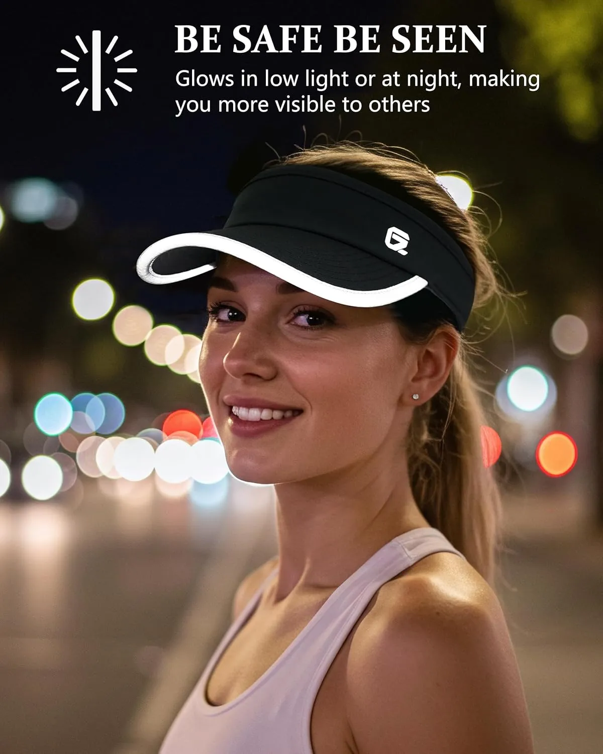 GADIEMKENSD Reflective Sun Visor for Women, UPF 50  Lightweight & Breathable for Running, Tennis, Golf & Outdoor Sports