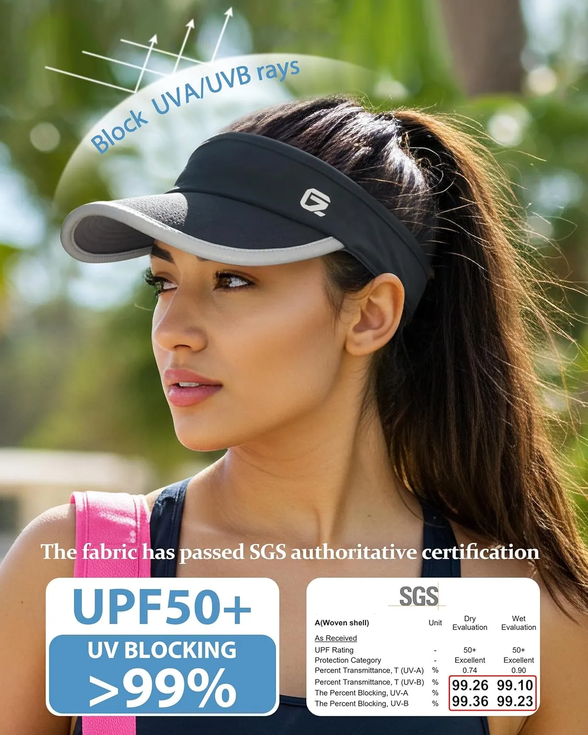 GADIEMKENSD Reflective Sun Visor for Women, UPF 50  Lightweight & Breathable for Running, Tennis, Golf & Outdoor Sports