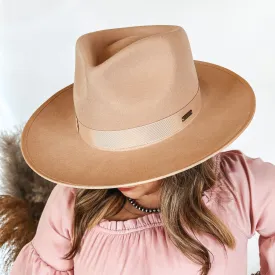 GiGi Pip | Monroe Wool Felt Rancher Hat with Ribbon Band in Nude