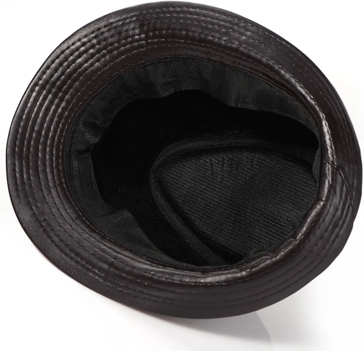 Glamorstar Vintage Jazz Hats for Men PU Leather Bowler Hat Foldable Jazz Hat