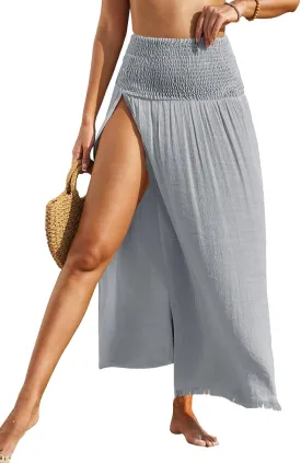 Herseas Women's Swimsuit Cover Up High Slit Sarong 2025 High Waisted Maxi Beach Skirt Bathing Suit Bottom Swim Coverup