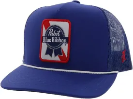 HOOEY Officially Licensed Pabst Blue Ribbon One Size Fits All Adjustable Snapback Hat for Men and Women Mesh Back Trucker Hat
