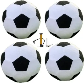 Inflatable Felt Soccer Darts Ball Outdoor Training Sticky Soccer Ball Kick Darts Ball for Inflatable Soccer Darts Board with Magic Tape-Set of 4 BallsBlack White