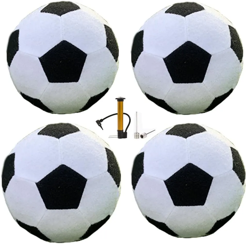 Inflatable Felt Soccer Darts Ball Outdoor Training Sticky Soccer Ball Kick Darts Ball for Inflatable Soccer Darts Board with Magic Tape-Set of 4 BallsBlack White