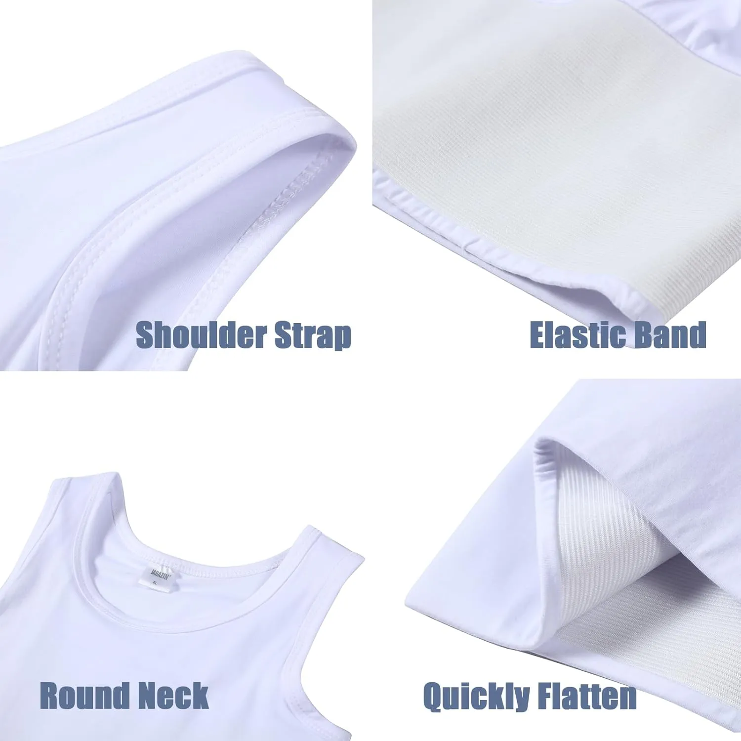 JARAZIN Women Transgender Tomboy FTM Pull On Closure Elastic Chest Binder Pullover Tank Top