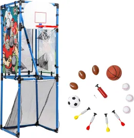 JOOLA Sport Squad 5-in-1 Multi-Sport Toss Game Set - Play Football, Baseball, Basketball, Soccer, and Darts - Lightweight and Portable
