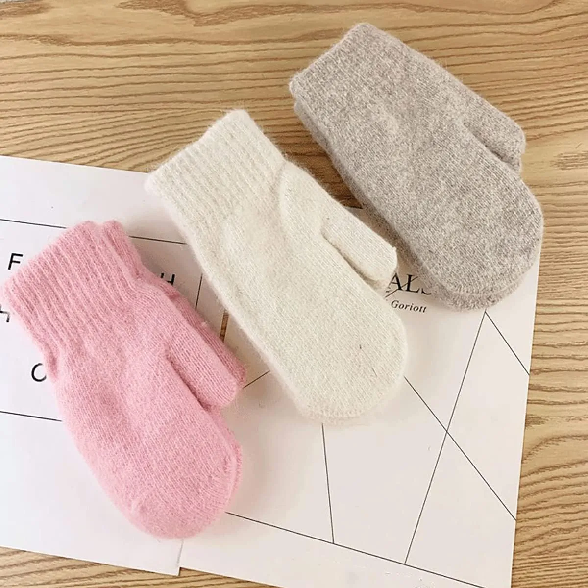 Knit Mittens for Women Warm Winter Fleece Lined Mittens Womens Gloves for Cold Weather