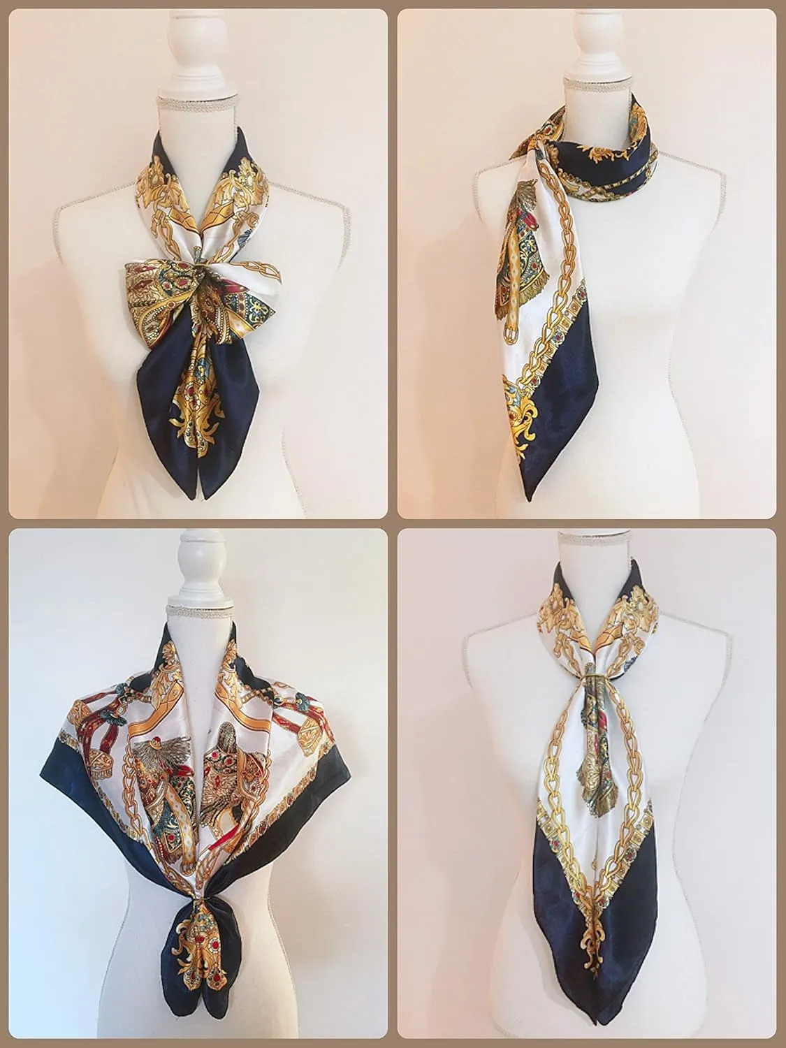 Large Silk Like Satin Scarf Neck Head Wrap 35 Inch Square