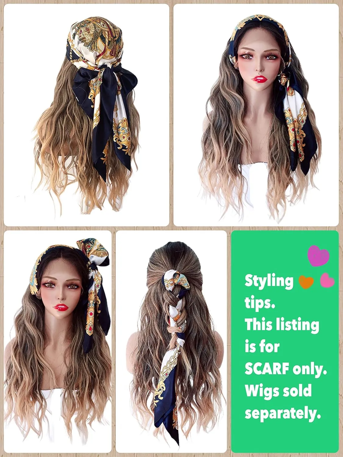 Large Silk Like Satin Scarf Neck Head Wrap 35 Inch Square