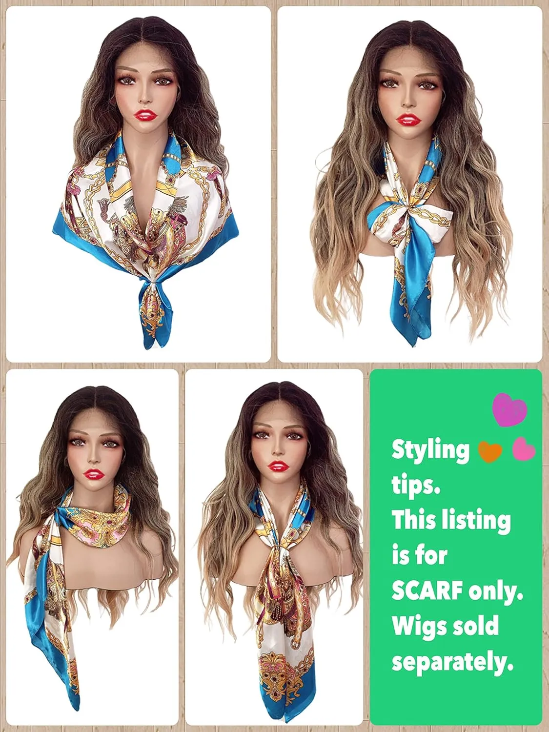 Large Silk Like Satin Scarf Neck Head Wrap 35 Inch Square