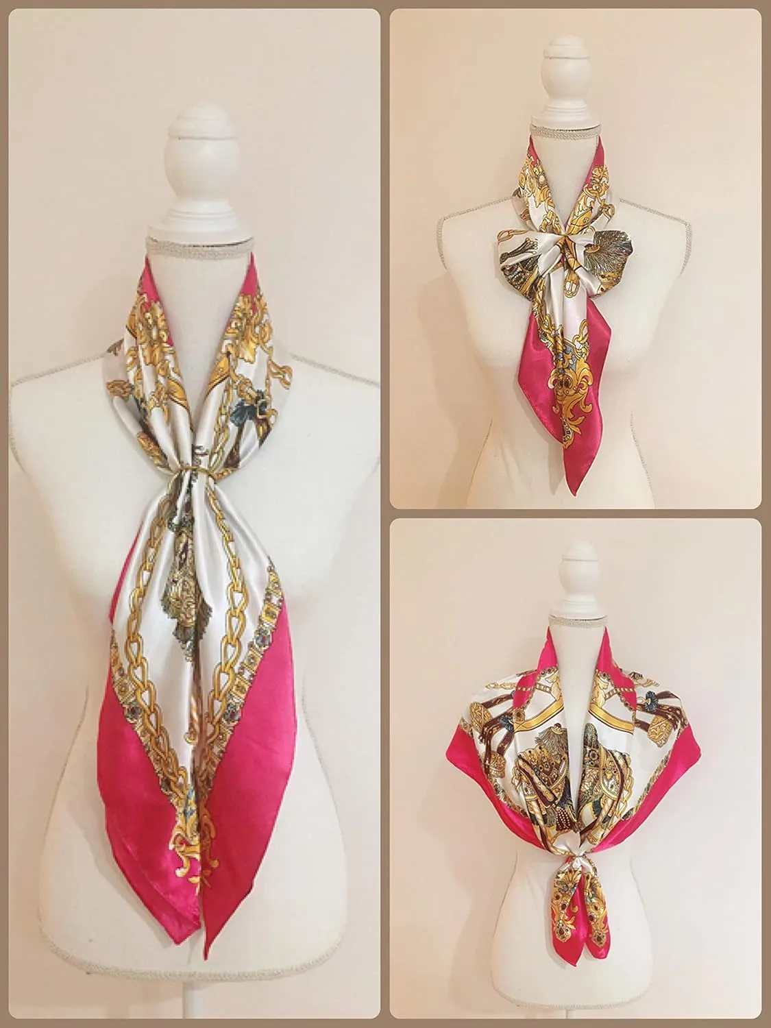 Large Silk Like Satin Scarf Neck Head Wrap 35 Inch Square
