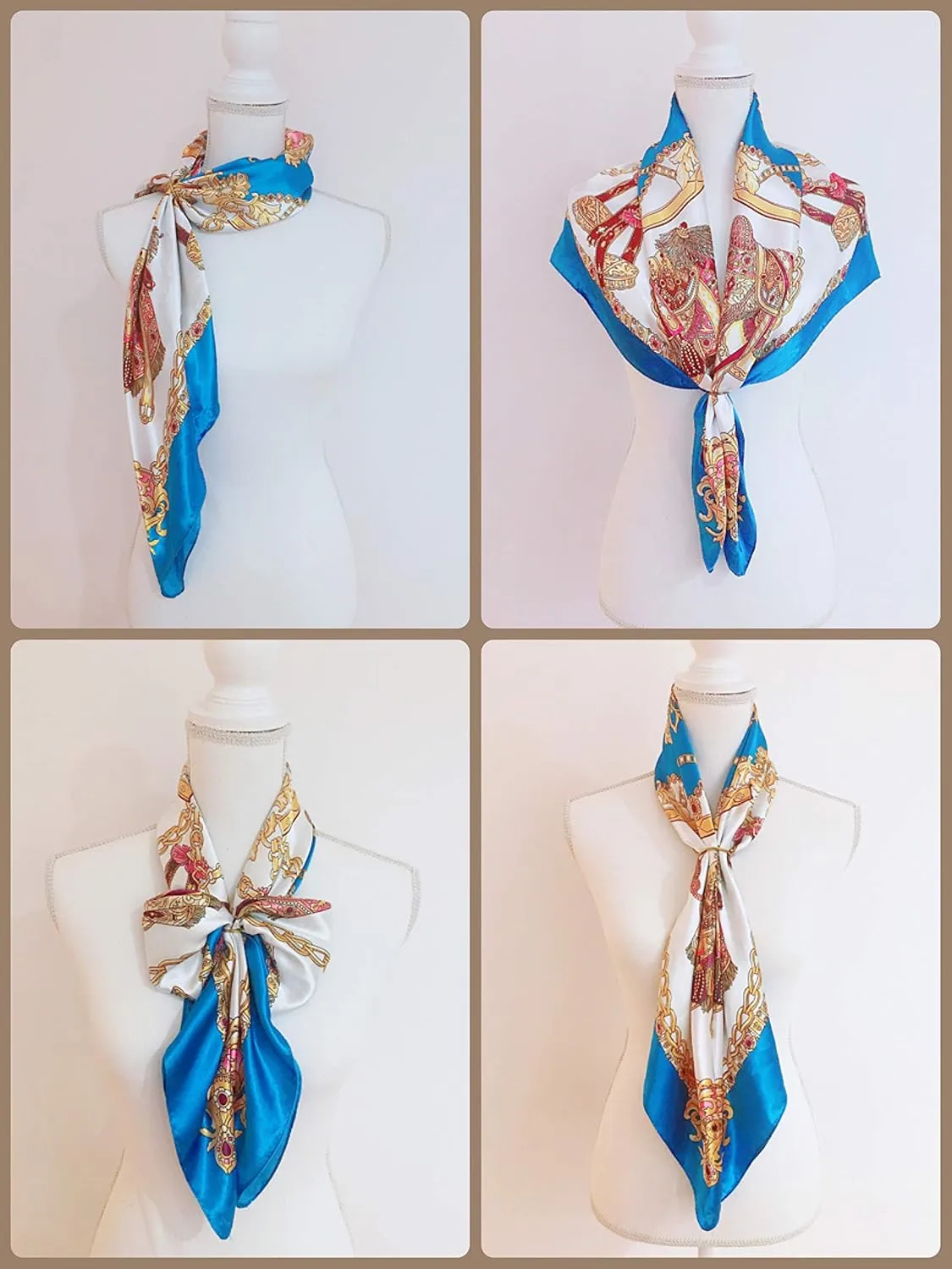 Large Silk Like Satin Scarf Neck Head Wrap 35 Inch Square