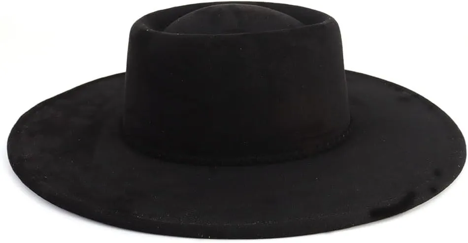 LIDHAY Wide Brim Fedora Hat for Men Women Big Rancher Felt Hat Pork Pie Jazz Hat