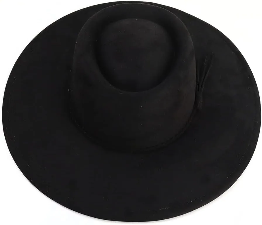 LIDHAY Wide Brim Fedora Hat for Men Women Big Rancher Felt Hat Pork Pie Jazz Hat