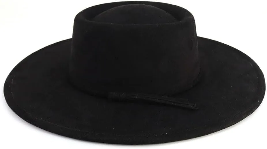 LIDHAY Wide Brim Fedora Hat for Men Women Big Rancher Felt Hat Pork Pie Jazz Hat