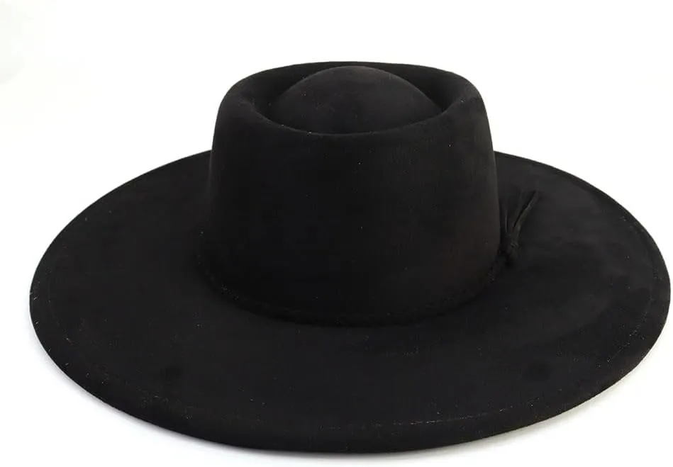 LIDHAY Wide Brim Fedora Hat for Men Women Big Rancher Felt Hat Pork Pie Jazz Hat