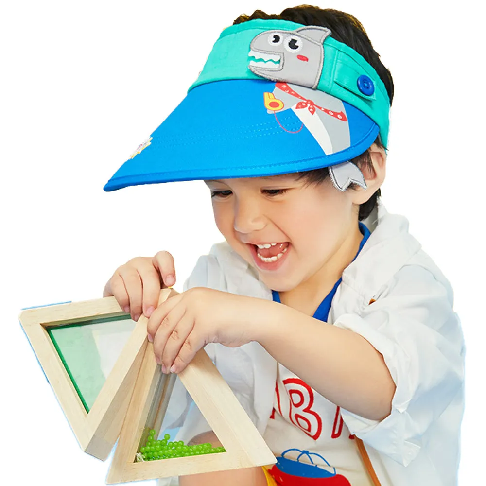 Little Surprise Box Cotton Blue Shark theme Visor Hat for Kids& Toddlers