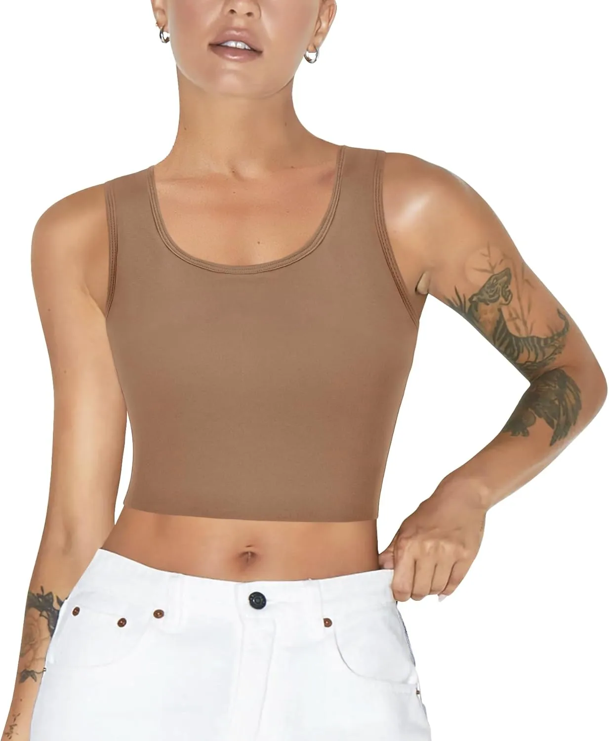 LODAY Women Transgender Tomboy FTM Elastic Chest Binder Bra Pullover Tank Top