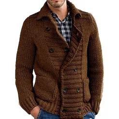 Men's Chunky Double Breasted Knitted Jumper | Ideal for Autumn/Winter