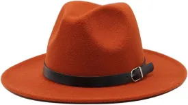 Men's Fedora Hat Women's Solid Color Fedora Hat Women's Wide Brim Jazz Hat Autumn Winter Panama Hat