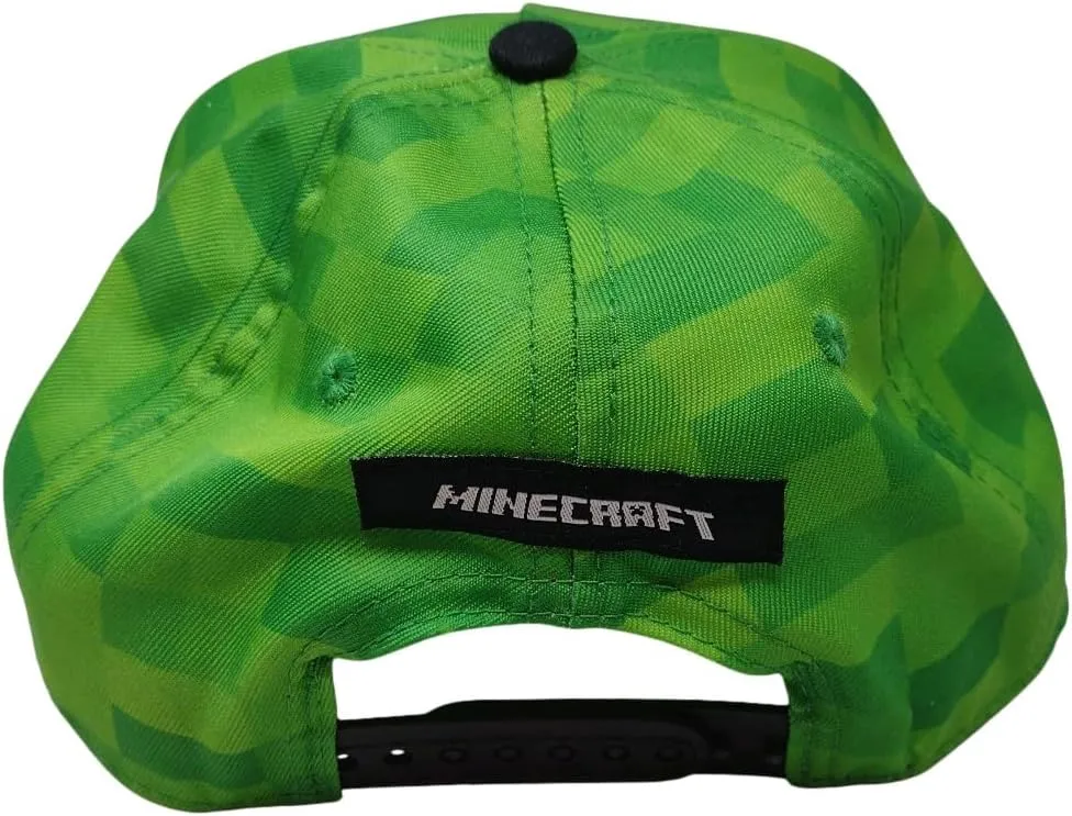 Minecraft Allover Print Creeper Youth Boys Snapback Cap Hat New Licensed