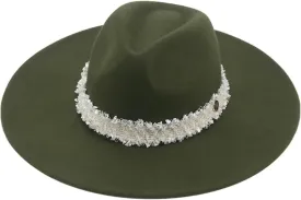 Mnjyihy Fedoras Hats for Women Men Big Brim Wide Brim Panamas Women's Band Wedding Church Fedora Hat
