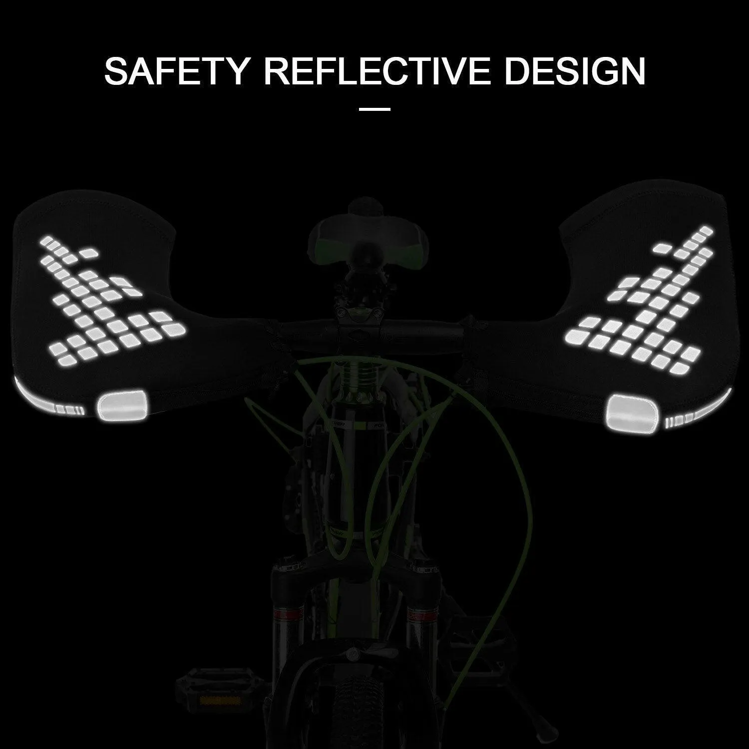 Mountain Bike Handlebar Mittens Windproof Bike Motorcycle Bar Mitts Thermal Covers Reflective Bike Handle Warmer