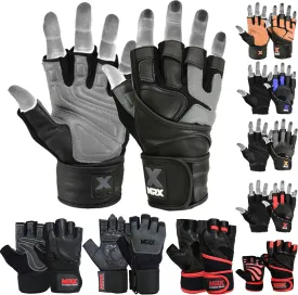 MRX Weight Lifting Pro Level Gloves with 18 Inches Long Wrist Strap Gym Workout Exercise & Fitness in