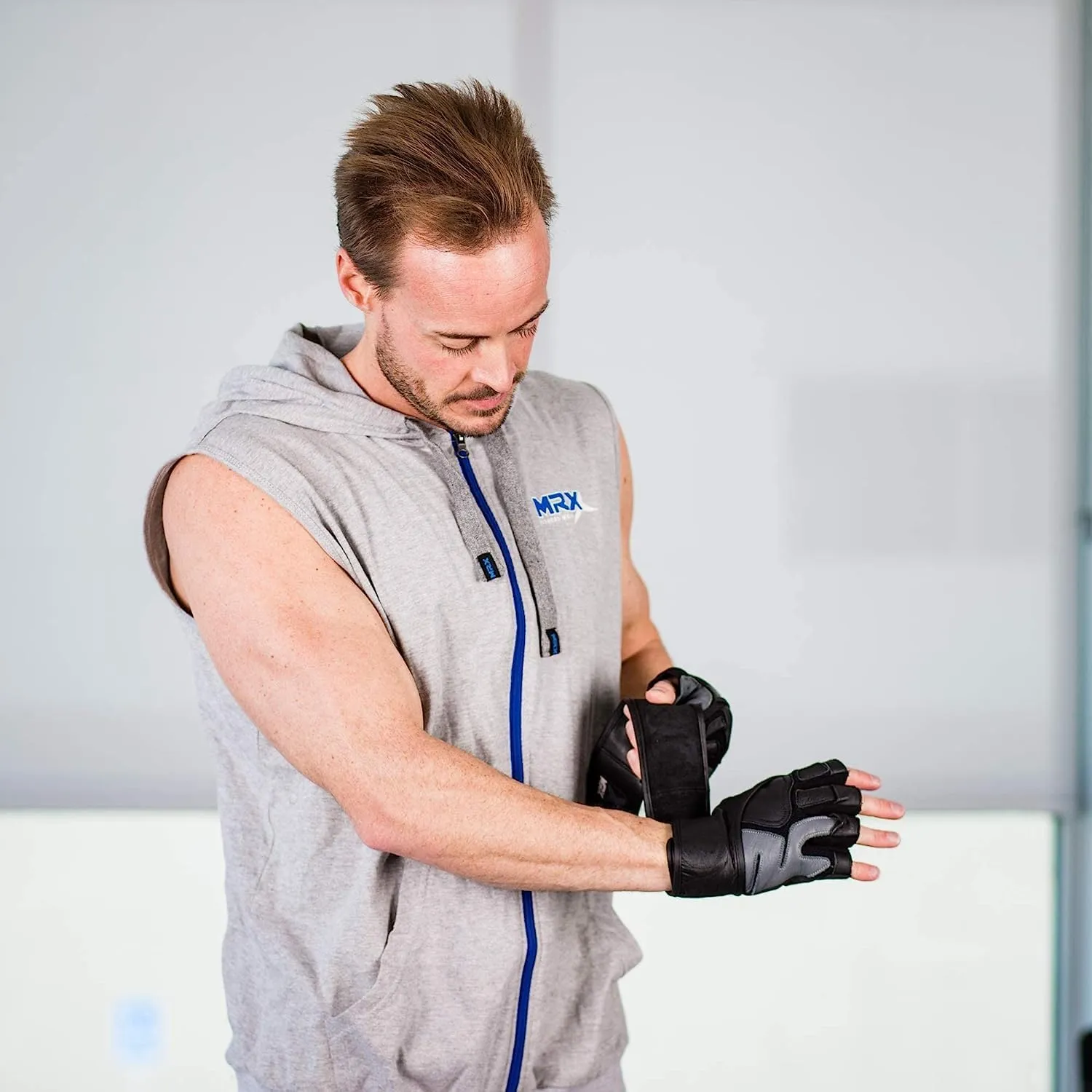 MRX Weight Lifting Pro Level Gloves with 18 Inches Long Wrist Strap Gym Workout Exercise & Fitness in
