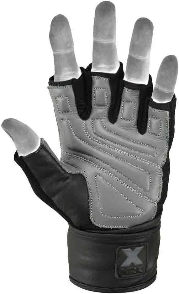 MRX Weight Lifting Pro Level Gloves with 18 Inches Long Wrist Strap Gym Workout Exercise & Fitness in