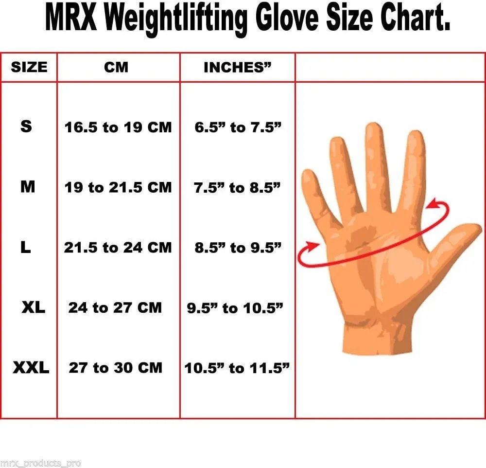 MRX Weight Lifting Pro Level Gloves with 18 Inches Long Wrist Strap Gym Workout Exercise & Fitness in