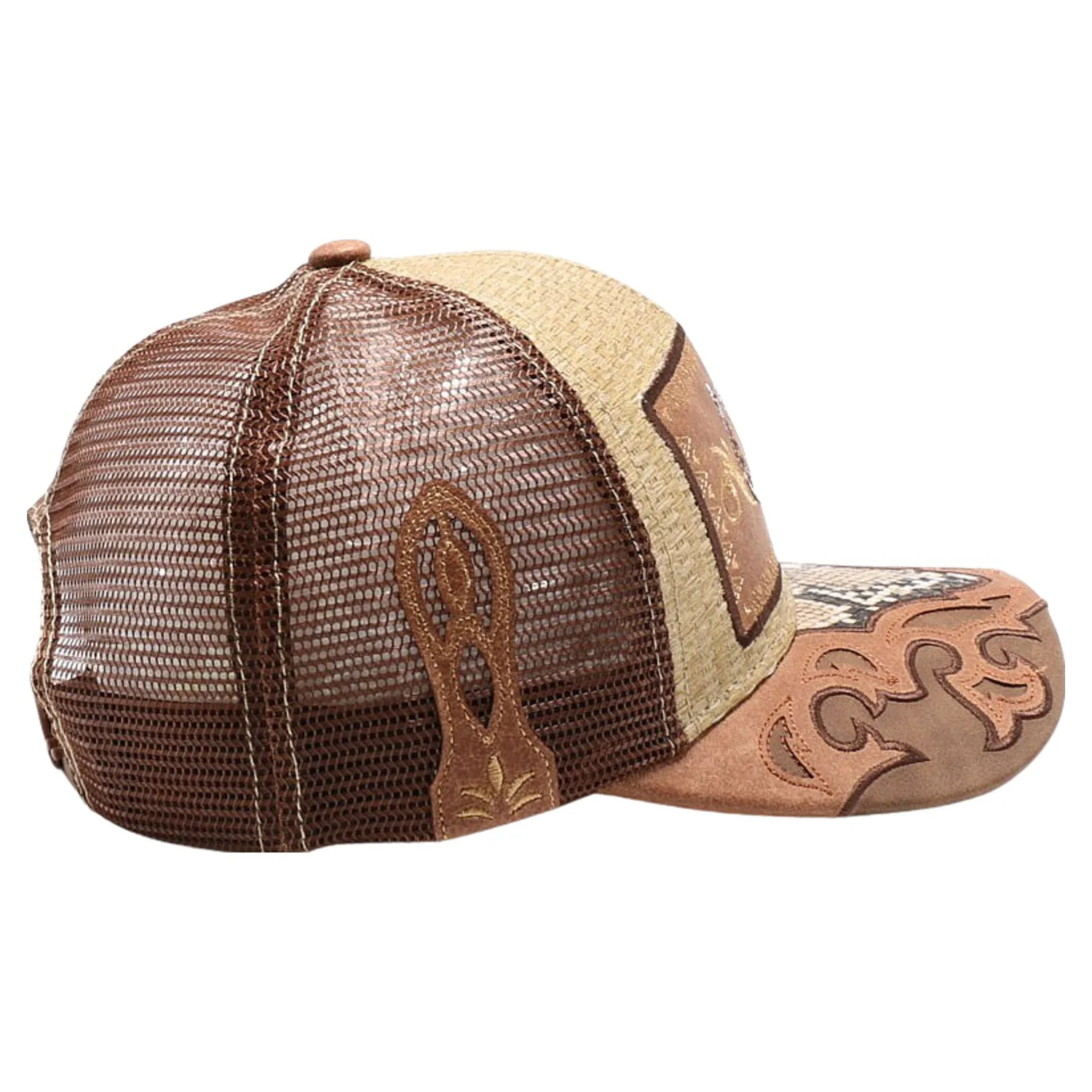 New Straw Horse Shoe Hat (Khaki/Brown)