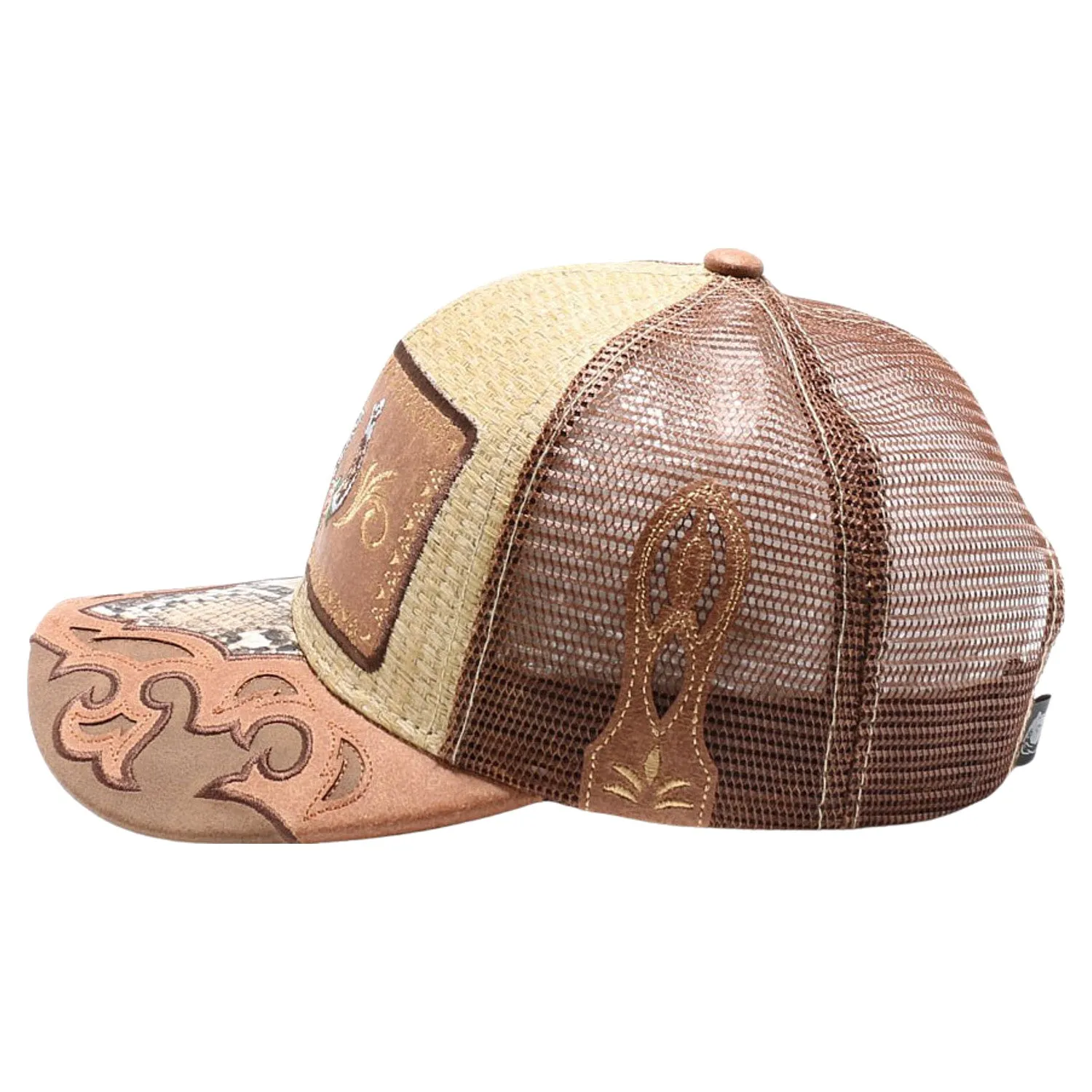 New Straw Horse Shoe Hat (Khaki/Brown)