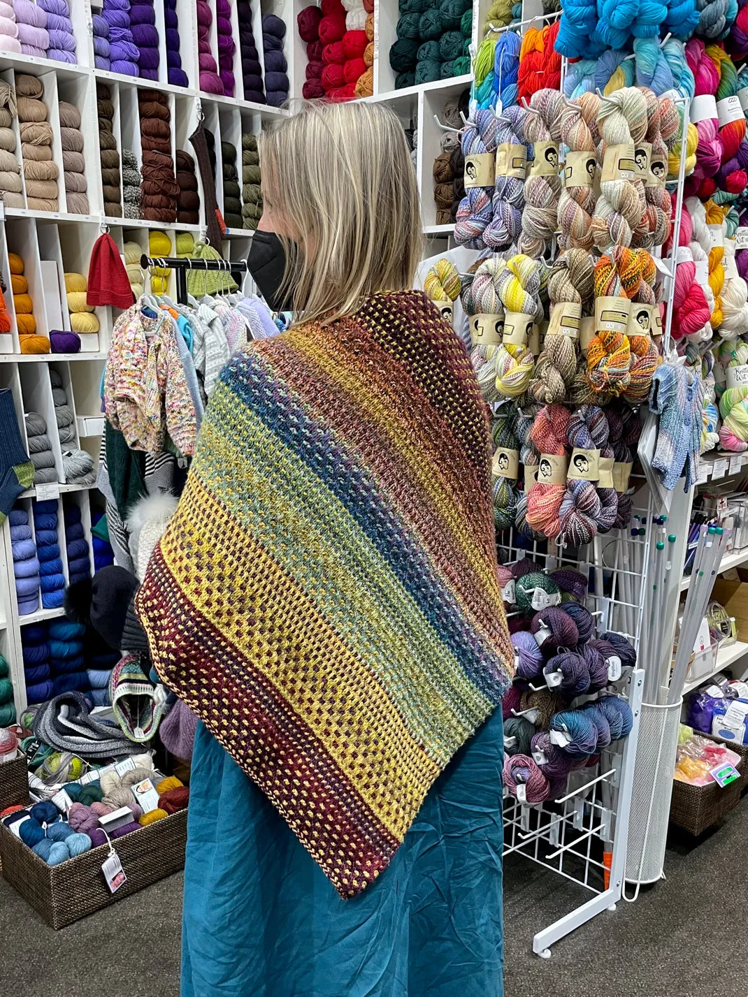Nightshift Shawl Knitting Kit | Feederbrook Farm Entropy Superwash Merino DK