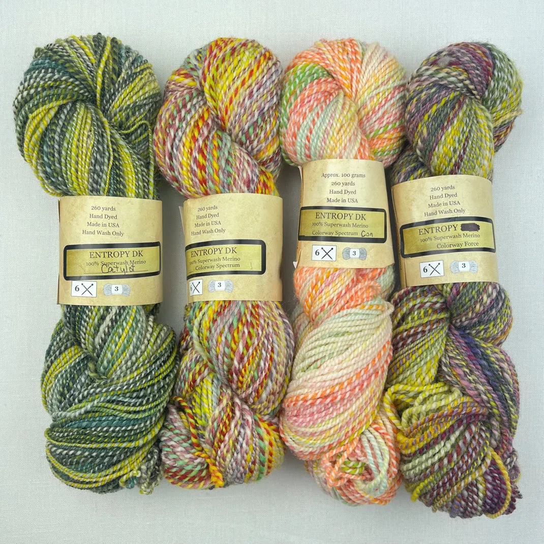 Nightshift Shawl Knitting Kit | Feederbrook Farm Entropy Superwash Merino DK