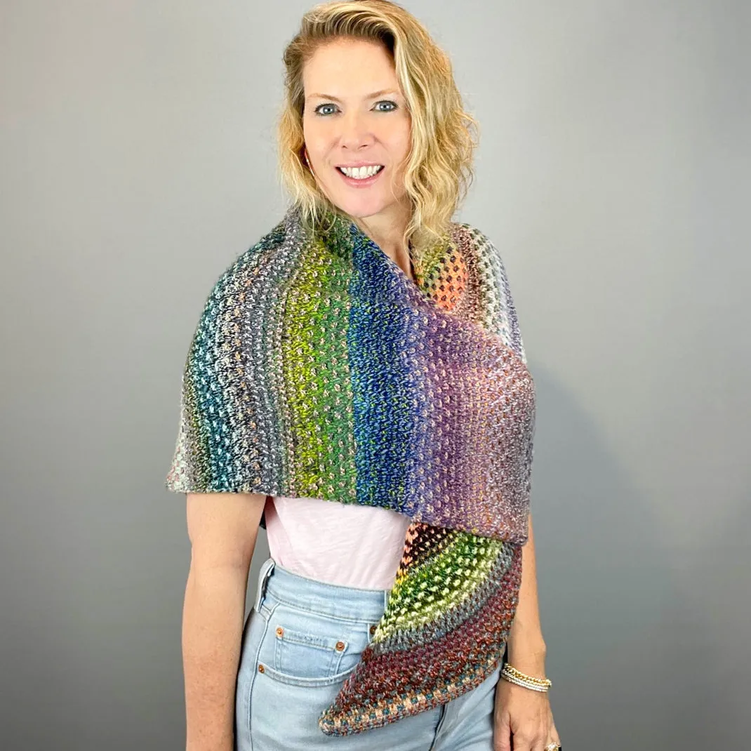 Nightshift Shawl Knitting Kit | Feederbrook Farm Entropy Superwash Merino DK