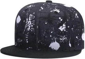 Quanhaigou Adjustable Snapback Hat for Men Women,Unisex Hip Hop Baseball Cap Flat Bill Brim Dad Hats