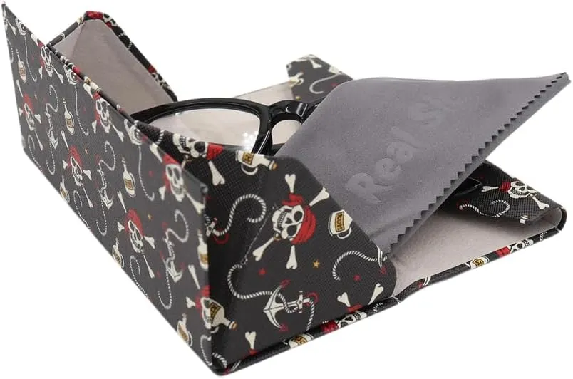 Real Sic Glasses Case for Men and Women - Magnetic Folding Hard Shell Sunglass Holder - Inspired by Halloween/Horror/Occult