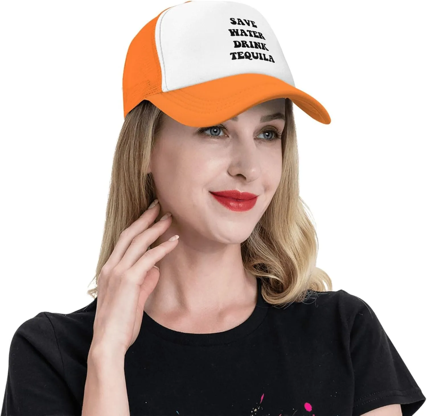 Save Water Drink Tequila Hat Funny Baseball Caps Adult Mesh Trucker Hats Adjustable Sport Cap Men Women Black