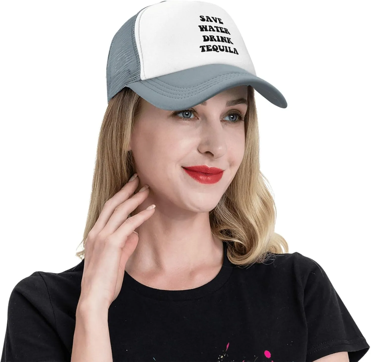 Save Water Drink Tequila Hat Funny Baseball Caps Adult Mesh Trucker Hats Adjustable Sport Cap Men Women Black