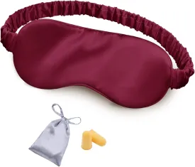 Silk Sleep Mask Eye Mask Blindfold with Double Layer Silk Filling and Elastic Strap for Full Night's Sleep, Travel and Nap, Soft Eye Cover Eyeshade with Luxury Bag and Ear Plugs by OLESILK (Burgundy)