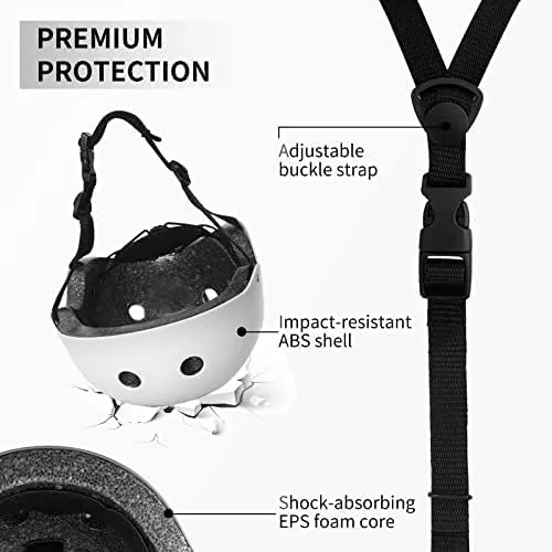 Skateboard Cycling Helmet for Kids, Lightweight Adjustable Liners Ventilation Multi-Sport Skates Helmets for Bicycle Ice Skate Scooter Snow Board Beginner Youth & Adults Ages 3-18