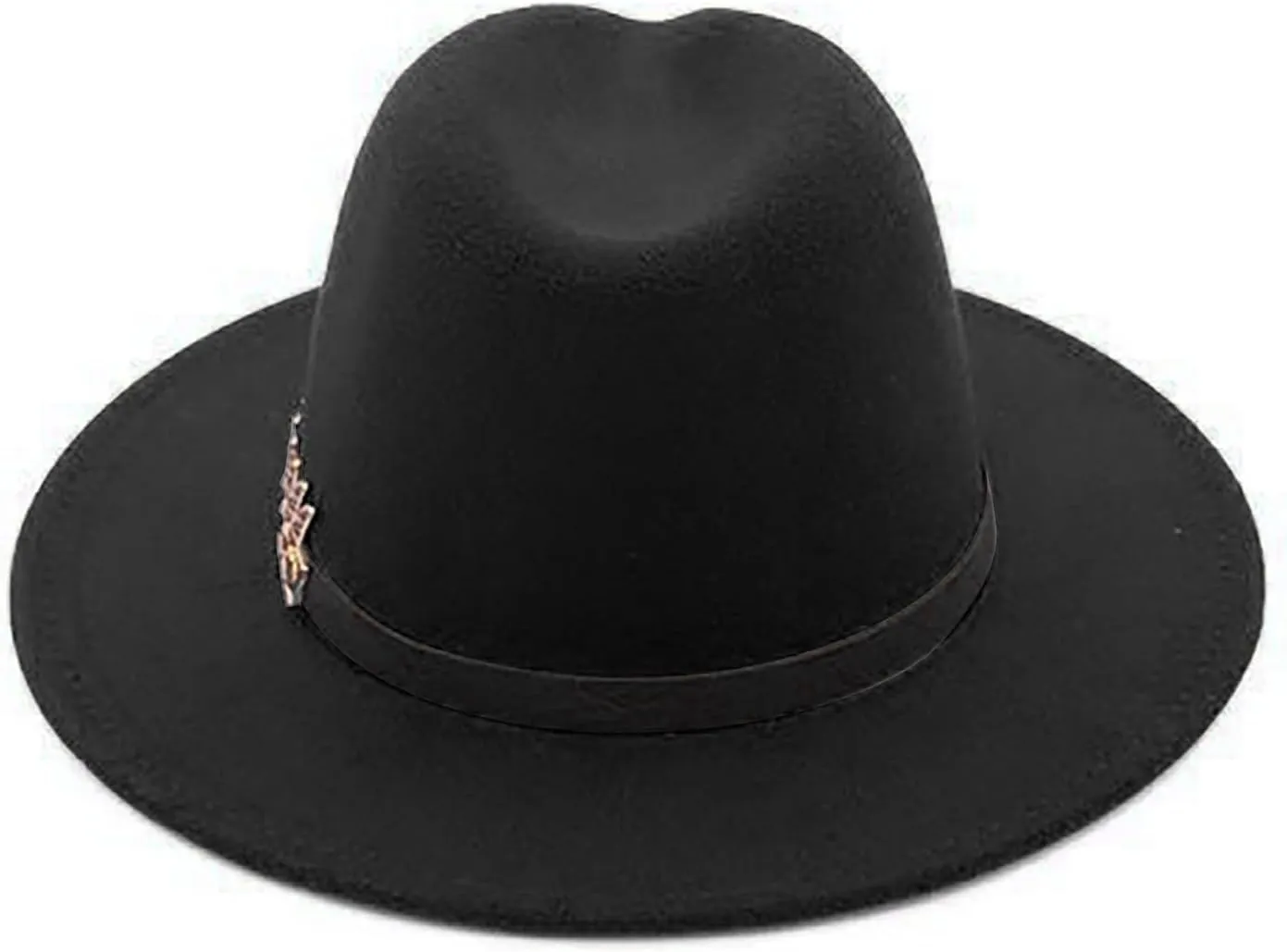 Solid Color Fedora Hat for Men Panama Party Hat Wide Brim Hat Unisex Belt Buckle Hat for Men Women