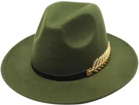 Solid Color Fedora Hat for Men Panama Party Hat Wide Brim Hat Unisex Belt Buckle Hat for Men Women